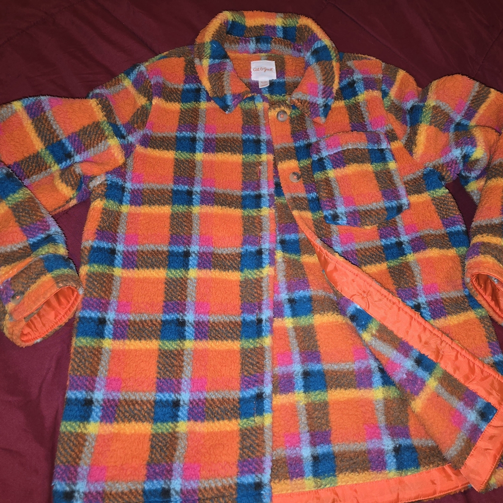 Cat & Jack Colorful Plaid Fleece Shacket
